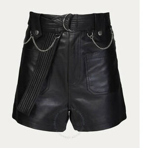 The Kooples Pleated Leather Shorts